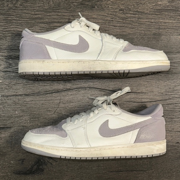 Nike Air Jordan 1 Low Cream and Lavender Low-Top Sneakers - Picture 1 of 8